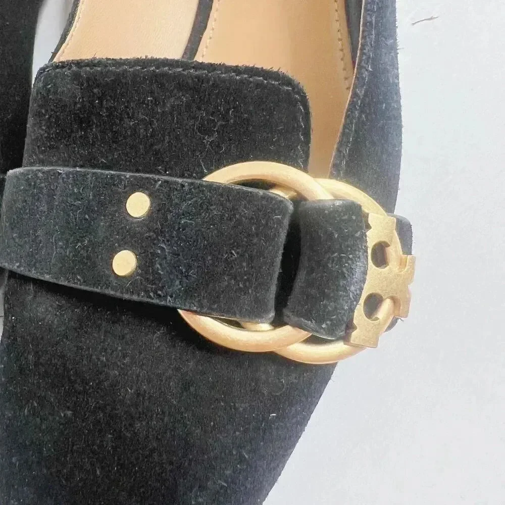 Tory Burch Marsden Suede Smoking Loafer in Black Women's Size 8.5